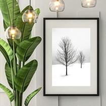 Quadro Minimalista Árvores Na Neve - 60X48Cm