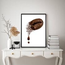 Quadro Minimalista Grão De Café 33x24cm - com vidro