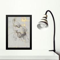 Quadro Minimalista Jesus Abstrato - Mármore 45X34Cm - Vidro