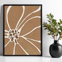 Quadro Minimalista Moderno Matisse Flores Marrom 45x34cm - com vidro Quadro Minimalista Moderno Matisse Flores Marrom 45x34cm - com vidro