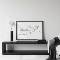 Quadro Minimalista Rio de Janeiro 33x24cm Mold Preta Vidro Quadro Minimalista Rio de Janeiro 33x24cm Mold Preta Vidro