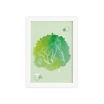 Quadro Minimalista Safari Gorila Verde Moldura Branca 22x32 Quadro Minimalista Safari Gorila Verde Moldura Branca 22x32