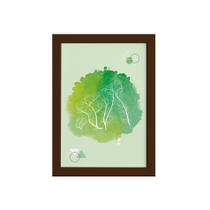 Quadro Minimalista Safari Gorila Verde Moldura Marrom 22x32 Quadro Minimalista Safari Gorila Verde Moldura Marrom 22x32