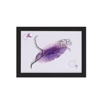 Quadro Minimalista Safari Onça Lilás Moldura Preta 22x32cm Quadro Minimalista Safari Onça Lilás Moldura Preta 22x32cm
