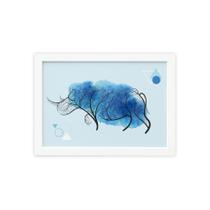 Quadro Minimalista Safari Rinoceronte Moldura Branca 33x43cm Quadro Minimalista Safari Rinoceronte Moldura Branca 33x43cm