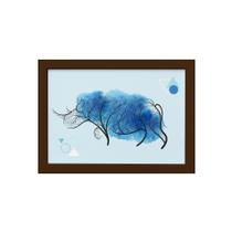 Quadro Minimalista Safari Rinoceronte Moldura Marrom 22x32cm Quadro Minimalista Safari Rinoceronte Moldura Marrom 22x32cm