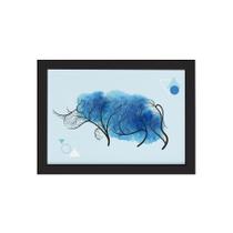 Quadro Minimalista Safari Rinoceronte Moldura Preta 22x32cm Quadro Minimalista Safari Rinoceronte Moldura Preta 22x32cm