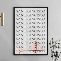 Quadro Minimalista San Francisco - Golden Gate 24x18cm - com vidro