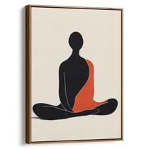 Quadro Minimalista - Silhueta Meditativa em Tons Terrosos