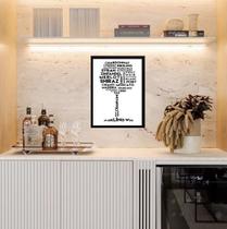 Quadro Minimalista Tipos De Vinho 24x18cm - com vidro