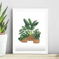 Quadro Minimalista Vaso De Plantas 24X18Cm