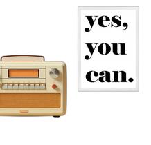 Quadro Minimalista Yes, You Can 45X34Cm