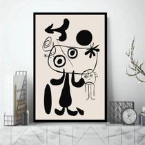 Quadro Miró Preto e Branco 33x24cm Quadro Miró Preto e Branco 33x24cm