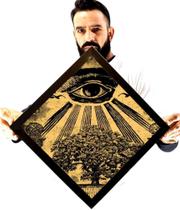 Quadro Mistico Maçon Retro Olho Da Providencia Arvore Vida