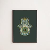 Quadro Místico Mão Indiana 24x18cm - com vidro Quadro Místico Mão Indiana 24x18cm - com vidro