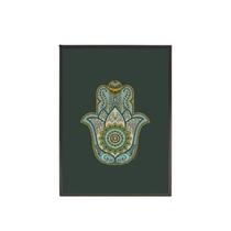 Quadro Místico Mão Indiana 24X18Cm - Madeira Branca