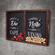 Quadro Misto para Rolhas e Cápsulas de café - Comece e Termine - Quadro Novo