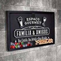 Quadro Misto para Rolhas e Tampinhas - Espaço Gourmet - Quadro Novo