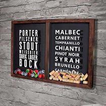Quadro Misto para Rolhas e Tampinhas - Tipos de Vinho e Cerveja 2 - Quadro Novo Quadro Misto para Rolhas e Tampinhas - Tipos de Vinho e Cerveja 2 - Quadro Novo