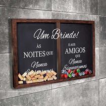 Quadro Misto para Rolhas e Tampinhas - Um brinde... - Quadro Novo