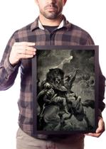 Quadro Mitologia Nórdica Arte Odin Vs Fenrir - Fanarte Quadro Mitologia Nórdica Arte Odin Vs Fenrir - Fanarte