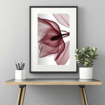 Quadro Moderno Flor Bordô - 60X48Cm