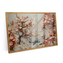 Quadro Moderno Lanscape Arvore E Mar 120x80 Cm Para Sala - Bimper Quadros