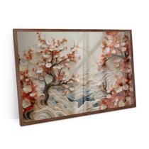 Quadro Moderno Lanscape Arvore E Mar 120x80 Cm Para Sala - Bimper Quadros