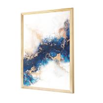 Quadro Moderno Mármore Abstrato Azul E Branco Para Sala