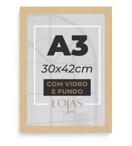 Quadro Moldura A3 30x42 Com Vidro Poster Certificado - Branco Quadro Moldura A3 30x42 Com Vidro Poster Certificado - Branco