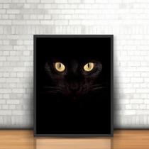 Quadro Moldura - Animais Gato Cat Bombaim Pet Mascote Felino