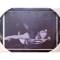 Quadro Moldura Borda Preta Super Man/Clássico/Kirk Alyn (1948-1950)/Preto e Branco