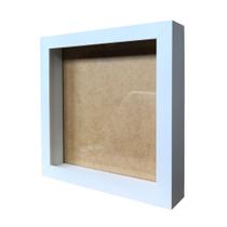 Quadro Moldura Caixa Alta 22x22cm Branco Com Vidro- Kit de 7