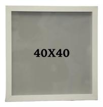 Quadro Moldura Caixa Alta 40x40 Com Vidro E Fundo Branco - MP Molduras