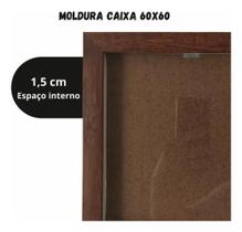 Quadro Moldura Caixa Alta 60x60 Com Vidro E Fundo - Profundidade de 1,5cm