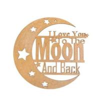 Quadro moldura decorativa I love you to the moon and back (EU TE AMO ATE A LUA IDA E VOLTA) 40 cm - ANJU LEITE