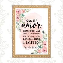 Quadro Moldura Dourada Amor De Mãe 24X18Cm Quadro Moldura Dourada Amor De Mãe 24X18Cm
