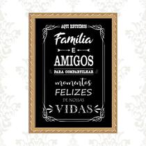 Quadro Moldura Dourada Área Gourmet 33X24Cm