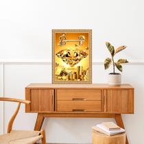 Quadro Moldura Dourada Arquétipo Riqueza Ouro Diamante 45x34cm