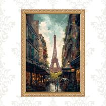 Quadro Moldura Dourada Arte Paris 33x24cm