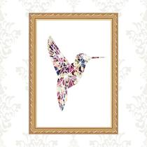 Quadro Moldura Dourada Beija-Flor 45x34cm Quadro Moldura Dourada Beija-Flor 45x34cm