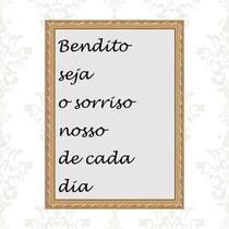 Quadro Moldura Dourada Bendito Seja o Sorriso 33x24cm