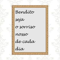 Quadro Moldura Dourada Bendito Seja O Sorriso 45X34Cm
