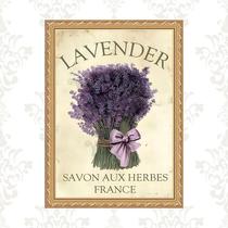 Quadro Moldura Dourada Buquê De Lavanda 33x24cm Quadro Moldura Dourada Buquê De Lavanda 33x24cm