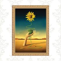 Quadro Moldura Dourada Dalí - Margarida 24x18cm Quadro Moldura Dourada Dalí - Margarida 24x18cm