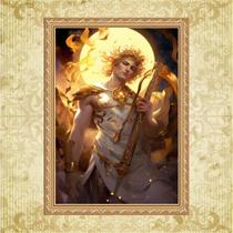 Quadro Moldura Dourada Deus Apolo 24x18cm