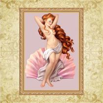 Quadro Moldura Dourada Deusa Afrodite Rosa 33x24cm Quadro Moldura Dourada Deusa Afrodite Rosa 33x24cm