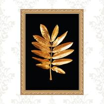 Quadro Moldura Dourada - Folha 33x24cm Quadro Moldura Dourada - Folha 33x24cm