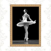 Quadro Moldura Dourada Fotografia Bailarina 24x18cm