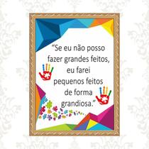 Quadro Moldura Dourada Frase Autismo 24x18cm Quadro Moldura Dourada Frase Autismo 24x18cm